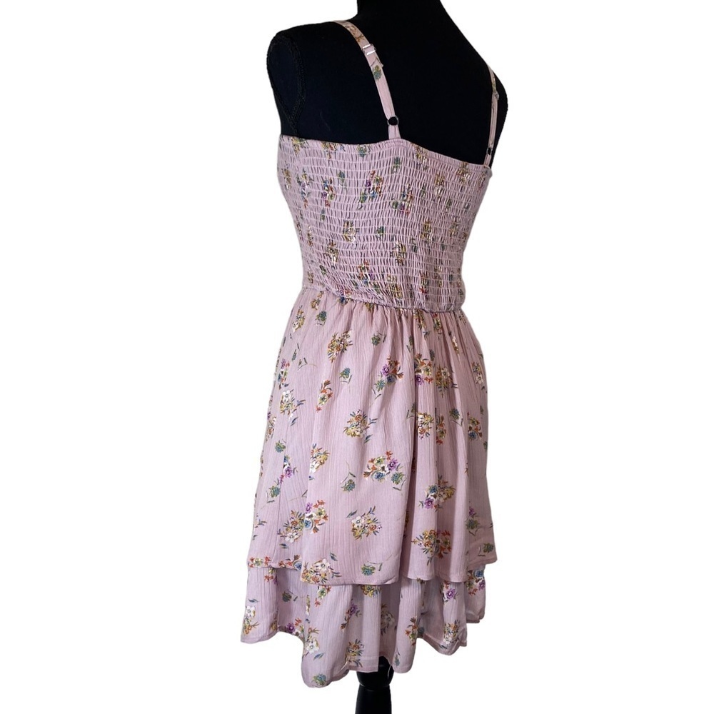 French Grey Smocked Floral Sundress NWOT - Picture 4 of 10